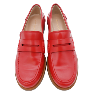 GIANVITO ROSSI | Red Michael Leather Loafers