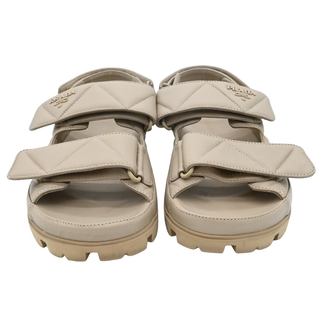 PRADA | Beige Quilted Chunky Sandals
