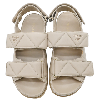 PRADA | Beige Quilted Chunky Sandals