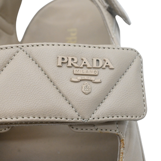 PRADA | Beige Quilted Chunky Sandals