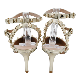 VALENTINO GARAVANI | Gold Metallic Rockstud Pointed Heels
