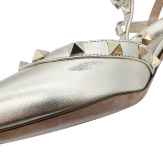 VALENTINO GARAVANI | Gold Metallic Rockstud Pointed Heels