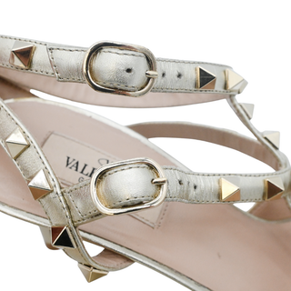 VALENTINO GARAVANI | Gold Metallic Rockstud Pointed Heels