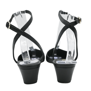 CHANEL | Black Leather Cap Toe CC Strappy Pumps