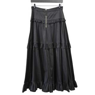 CAROLINA HERRERA | Black Tiered Midi Ruffle Skirt