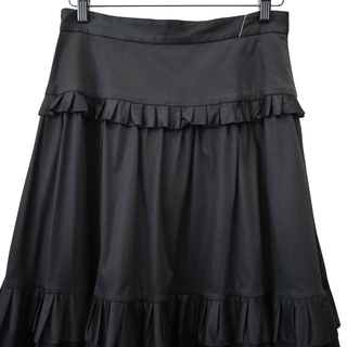 CAROLINA HERRERA | Black Tiered Midi Ruffle Skirt