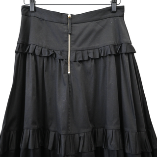 CAROLINA HERRERA | Black Tiered Midi Ruffle Skirt