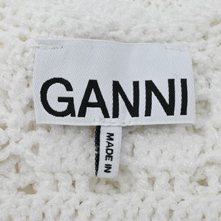 GANNI | Metallic White Crocket Knit Vest