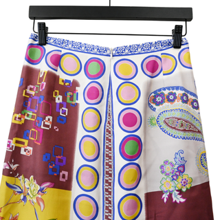 ETRO | Multicolored Geometric and Floral Silk Skirt