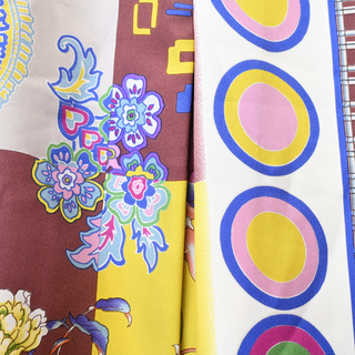 ETRO | Multicolored Geometric and Floral Silk Skirt
