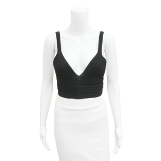 ALTUZARRA | Hera Black Crochet Cropped Sweater
