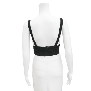 ALTUZARRA | Hera Black Crochet Cropped Sweater