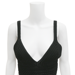 ALTUZARRA | Hera Black Crochet Cropped Sweater