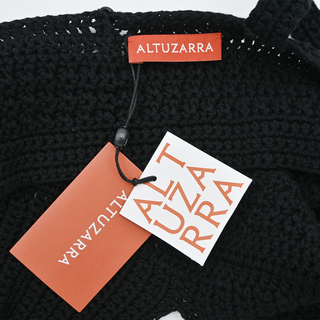 ALTUZARRA | Hera Black Crochet Cropped Sweater