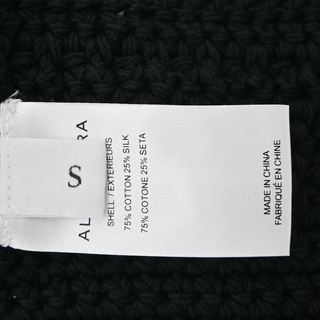 ALTUZARRA | Hera Black Crochet Cropped Sweater