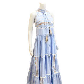 SILVIA TCHERASSI | Celestial Blue Embroidered Aviation Dress