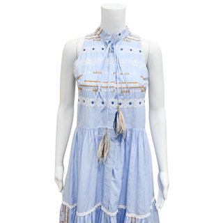 SILVIA TCHERASSI | Celestial Blue Embroidered Aviation Dress