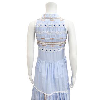 SILVIA TCHERASSI | Celestial Blue Embroidered Aviation Dress