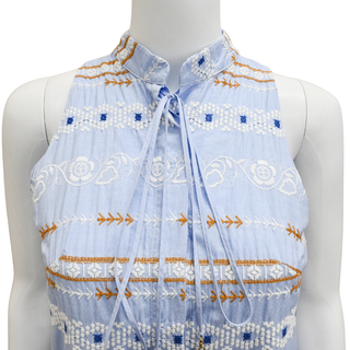 SILVIA TCHERASSI | Celestial Blue Embroidered Aviation Dress