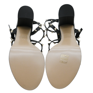 VALENTINO GARAVANI | Black Leather Rockstud Caged Heels