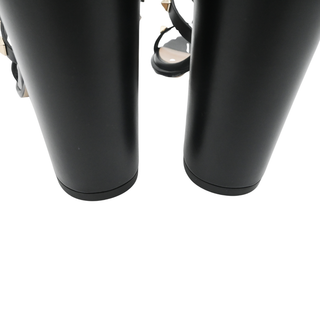 VALENTINO GARAVANI | Black Leather Rockstud Caged Heels