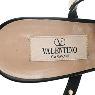 VALENTINO GARAVANI | Black Leather Rockstud Caged Heels