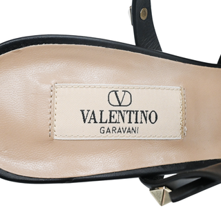 VALENTINO GARAVANI | Black Leather Rockstud Caged Heels