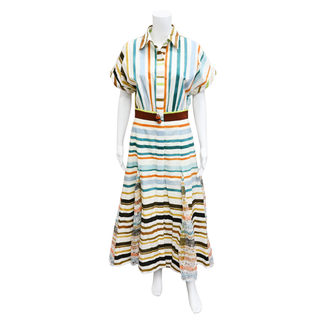 SILVIA TCHERASSI | Multicolor Stripes Odila Midi Dress
