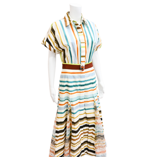 SILVIA TCHERASSI | Multicolor Stripes Odila Midi Dress