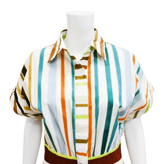 SILVIA TCHERASSI | Multicolor Stripes Odila Midi Dress