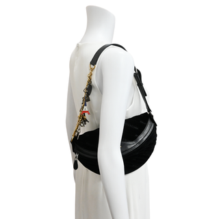 BALENCIAGA | Black Charms Souvenir Velvet Belt Bag