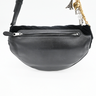 BALENCIAGA | Black Charms Souvenir Velvet Belt Bag