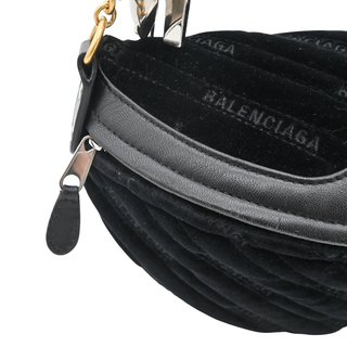 BALENCIAGA | Black Charms Souvenir Velvet Belt Bag