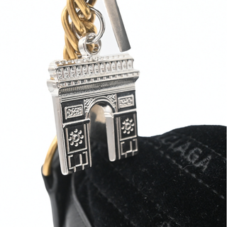 BALENCIAGA | Black Charms Souvenir Velvet Belt Bag