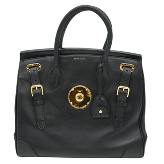 RALPH LAUREN | Black Leather Soft Ricky Bag