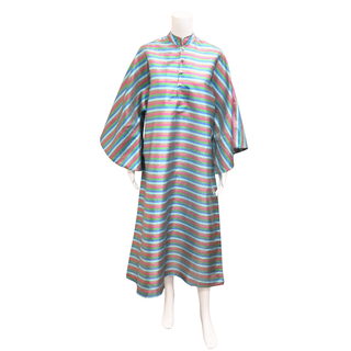 LA VIE STYLE HOUSE | Metallic Striped Maxi Kaftan Dress