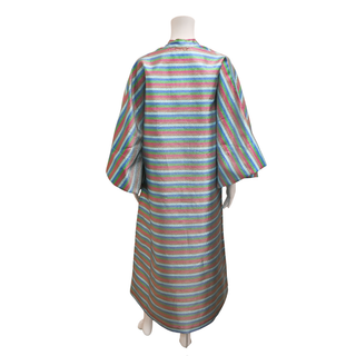 LA VIE STYLE HOUSE | Metallic Striped Maxi Kaftan Dress