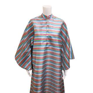 LA VIE STYLE HOUSE | Metallic Striped Maxi Kaftan Dress