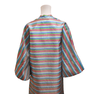 LA VIE STYLE HOUSE | Metallic Striped Maxi Kaftan Dress