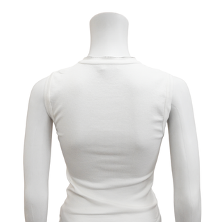 BRUNELLO CUCINELLI | White Ribbed Monili Tank Top