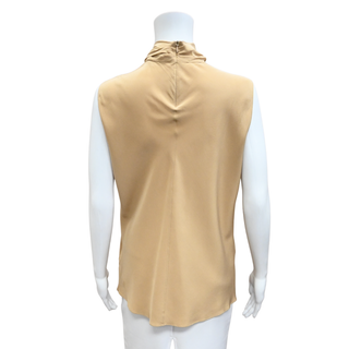 THE ROW | Dark Beige Silk Sleeveless Blouse