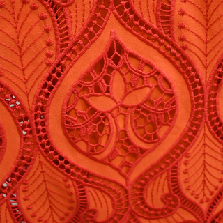 BADGLEY MISCHKA | Red Orange Eyelet Lace Dress