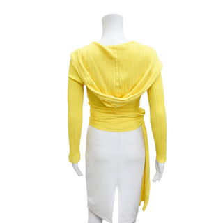 CULT GAIA | Bright Yellow Ribbed Knit Wrap Cardigan Top