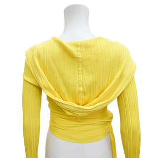 CULT GAIA | Bright Yellow Ribbed Knit Wrap Cardigan Top