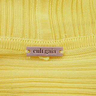 CULT GAIA | Bright Yellow Ribbed Knit Wrap Cardigan Top