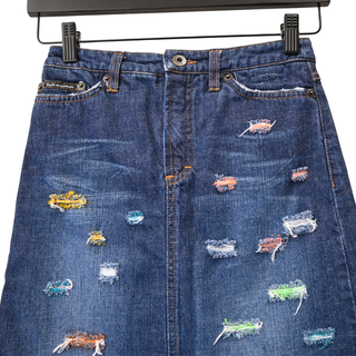 DOLCE & GABBANA | Distressed Denim Mini Skirt
