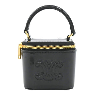 Triomphe Black Patent Mini Vanity Case Bag