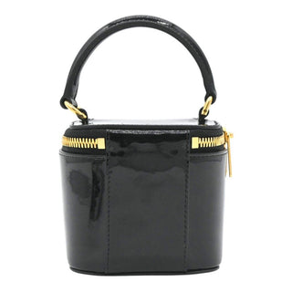 CELINE | Triomphe Black Patent Mini Vanity Case Bag