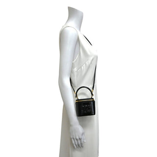 CELINE | Triomphe Black Patent Mini Vanity Case Bag