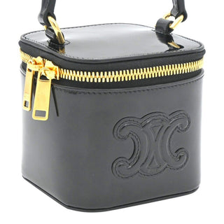 CELINE | Triomphe Black Patent Mini Vanity Case Bag